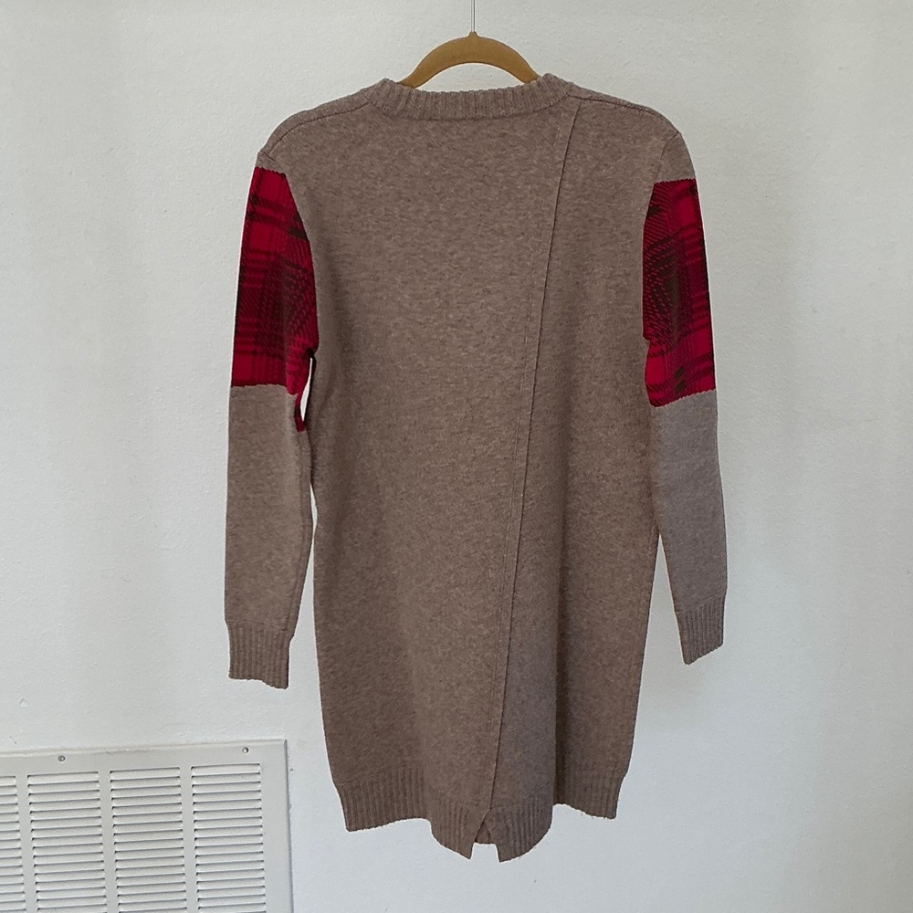 Thakoon Brown and Red Plaid Sweater Dress - Picture 2 of 3